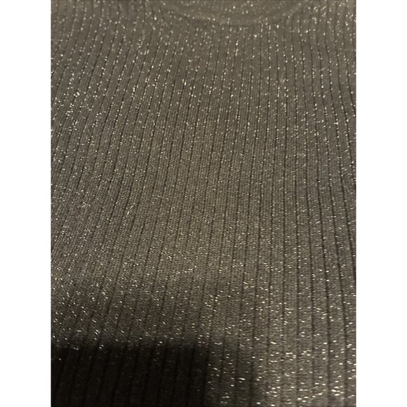 Jouetie Japan Black Metallic Knit Ribbed Turtleneck Long Sleeve Sweater Medium - Picture 3 of 5